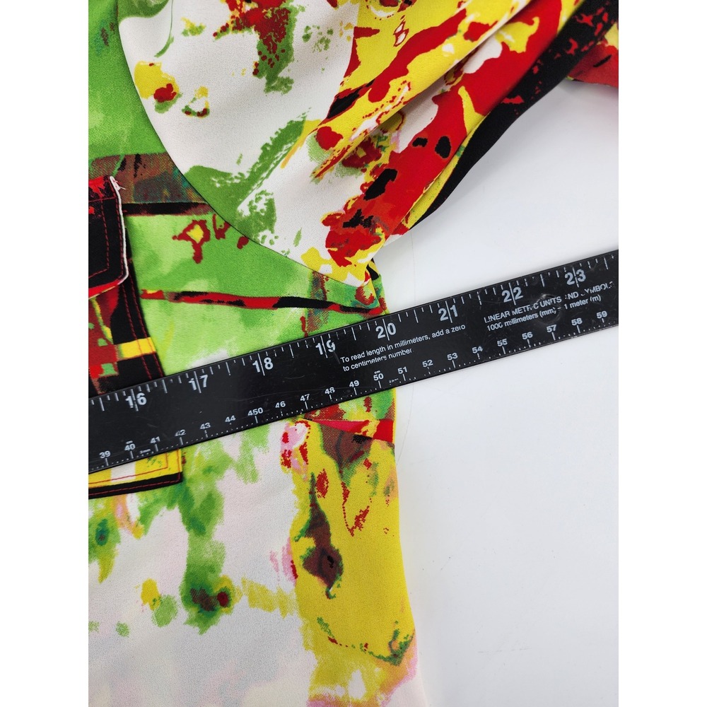 Tracy M Abstract Print Zipper Front Button Pocket Utility Jacket Women's L - Picture 5 of 7